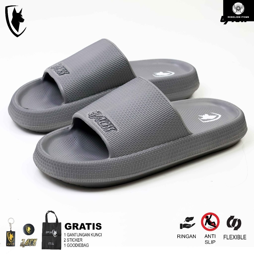 JACK IDN Sandal SLides Pria | SANDAL PRIA TIGO GREY SERIES