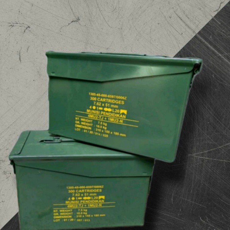 BOX PINDAD BESI JATAH KODE F3U Tool Box Besi kotak Peluru  Kotak munisi Penyimpanan Pindad Serbaguna