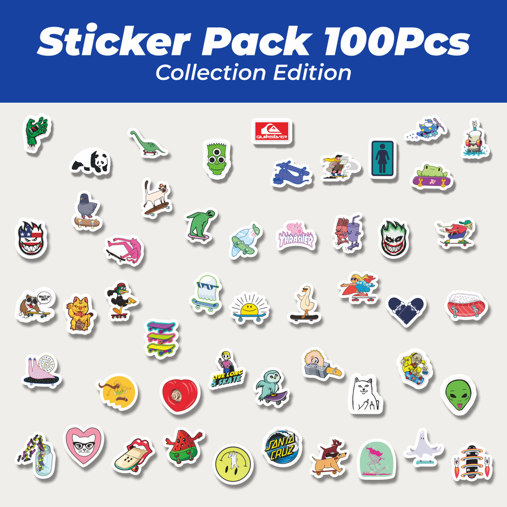 

Hot Stiker Skateboard Lucu Anti Air Stikers Berperekat Waterproof Sticker Decal Buat Motor Helm Buku Journal Koper Casing HP Laptop Botol Minum