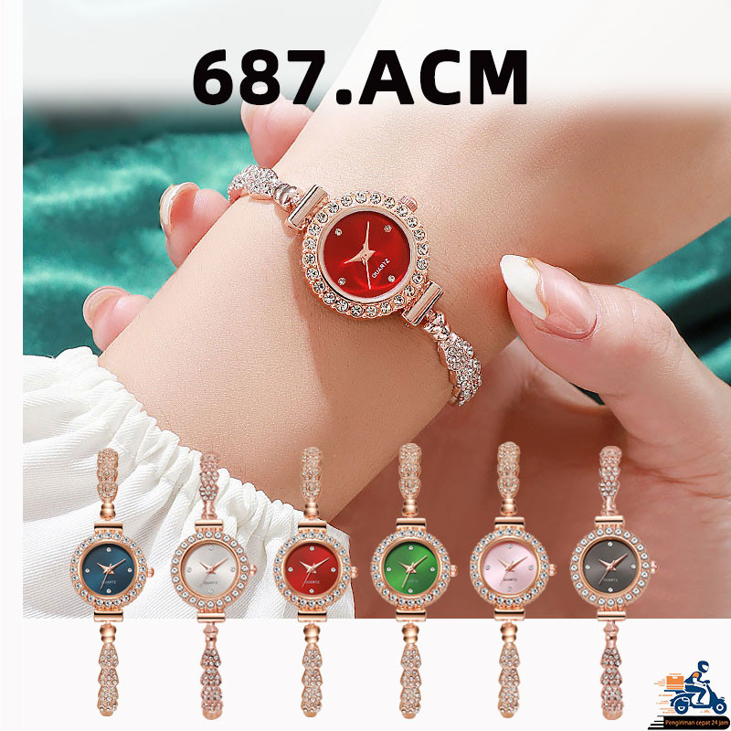 ⭐COD⭐《Pengiriman cepat》Korea jam tangan wanita/gelang/wanita kado/sleek/gelang titanium wanita/gelan