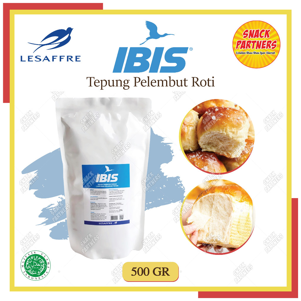 

IBIS BLUE Pelembut Roti 500 GR - Adonan Bahan Roti Pengempuk/Softener - Bread/Roti Tawar Manis Improver Donat Bakpao Croissant Danish Pastry HALAL