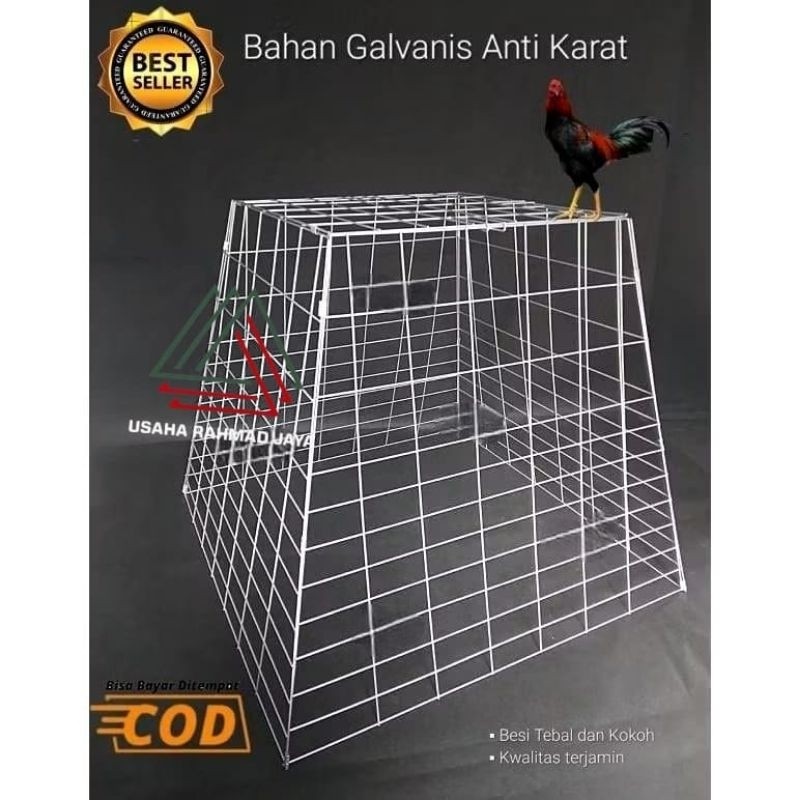 Kandang Ayam  Bangkok Piramid Galvanis Besi Lipat