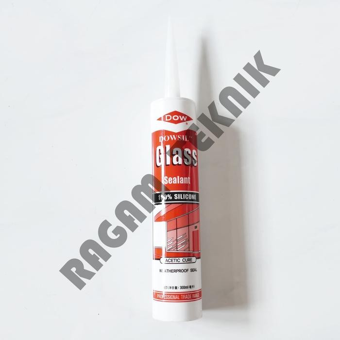 Sealant lem silicon asam kaca aquarium cermin dow corning dowsil - Putih