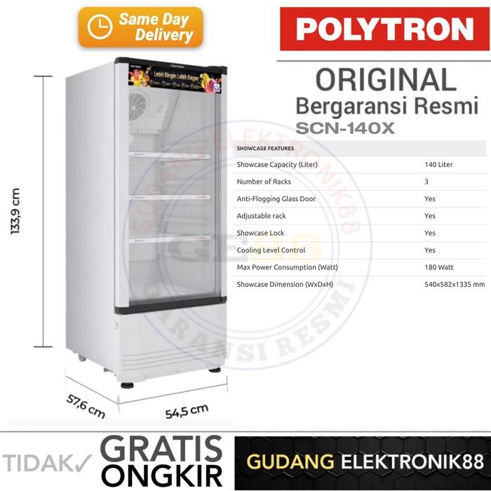 Showcase Polytron Scn 230 Chiller 280Liter sokes polytron - SCN-140X