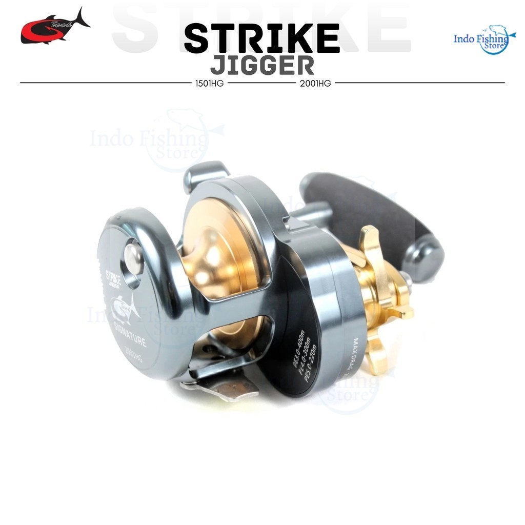 Reel Pancing Overhead GTECH Strike Jigger SW 1501HG 2001HG / G Tech OH Salt Water Left Handle Kiri