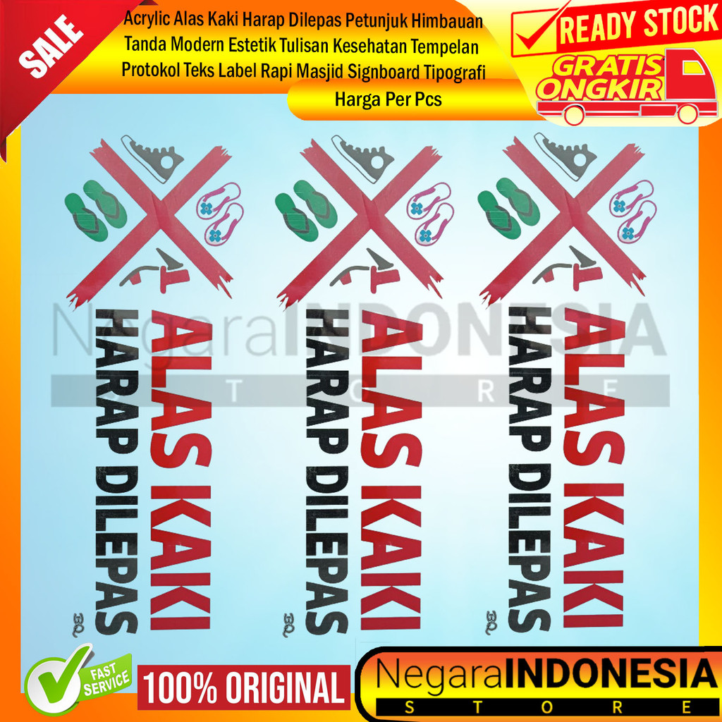 

Acrylic Alas Kaki Harap Dilepas Petunjuk Himbauan Tanda Modern Estetik Tulisan Kesehatan Tempelan Sekolah Protokol Teks Label Rapi Masjid Signboard Tipografi Acrilic Informasi Alas Kaki Harap Dilepas Tempel Etalase