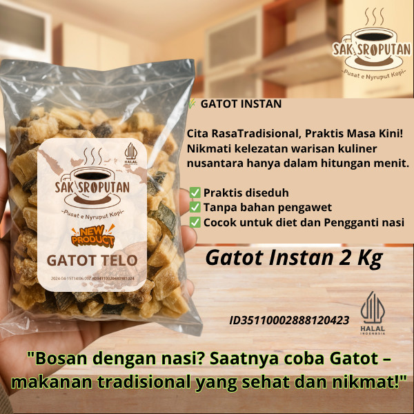 

Gatot Instan 2 Kg enak pulen mantap terjamin Gaplek Instan 2 Kg