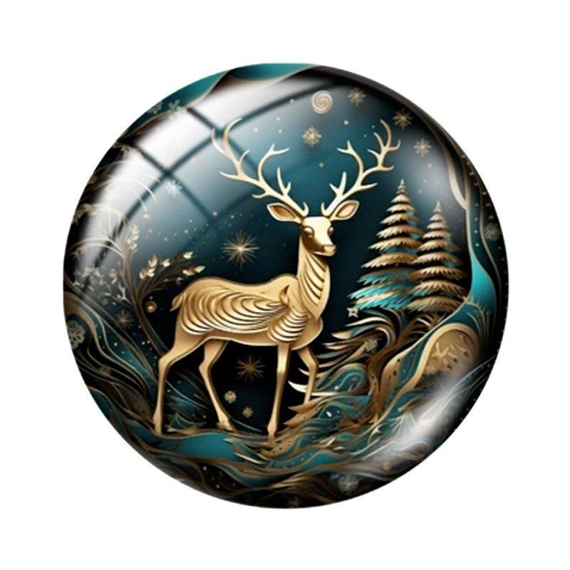 

Teal & Gold Effect Christmas mix 12mm/18mm/20mm/25mm Round photo glass cabochon demo flat back Making findings