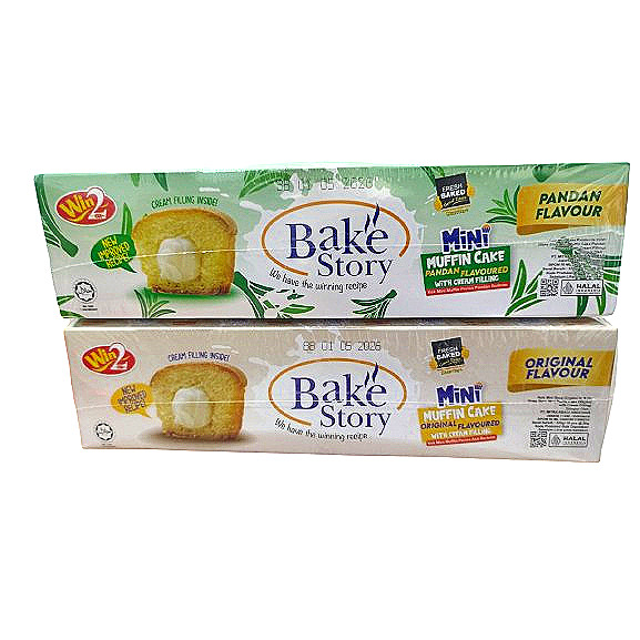 

TYL Win2 Bake Story Mini Muffin Cake 320g With Cream Filling Orginal/Pandan Flovour