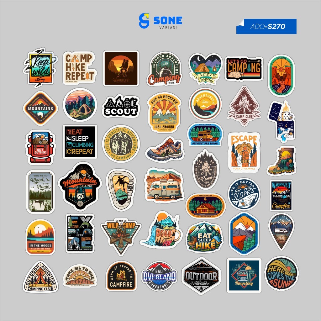 

Sticker Pack Outdoor Adventure | Sticker Tumbler | Stiker Laptop Koper Helm
