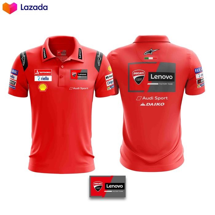 Kaos Kerah Kaos Polo Shirt Motor MotoGP Lookalike Full Sponsor | Baju Motor Racing Touring Bikers | 