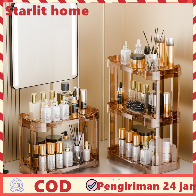 Rak Acrylic Kosmetik Rak Makeup Rak Organizer Kosmetik Rak Seaa Rak Kosmetik Acrylic 3 Tingkat Seaa