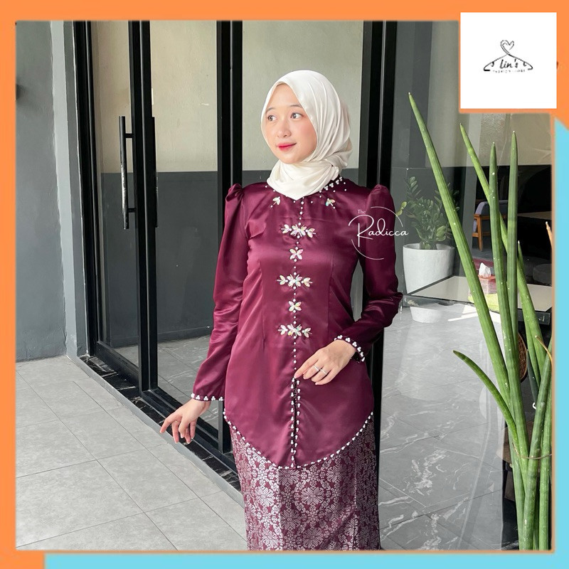 Gamis Drees Muslim Alana One Set Baju Kurung Melayu Rok Songket Dan Satin Ada Jumbo KondanganMurah