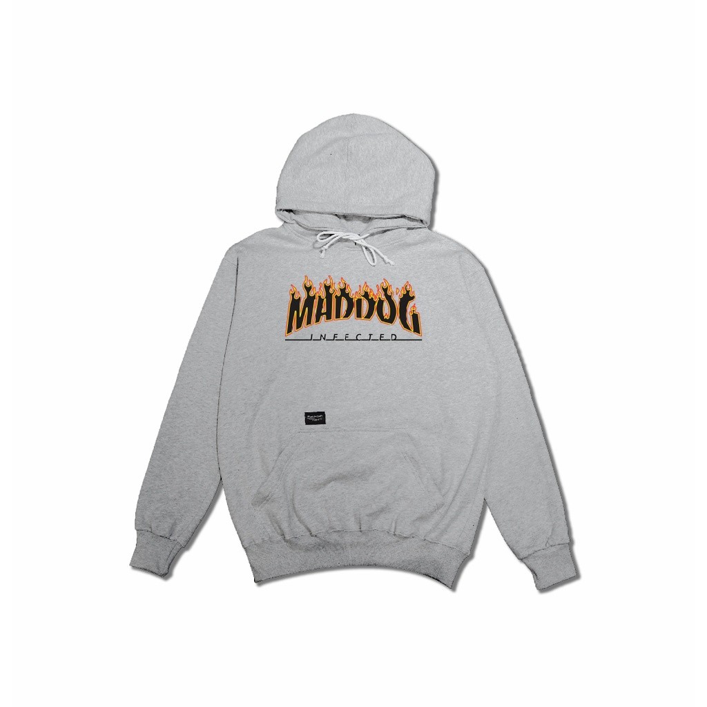 Maddog Infected - Hoodie - FLAME HD MISTY  | Jacket Pria Wanita Unisex Abu Distro Official Maddog In