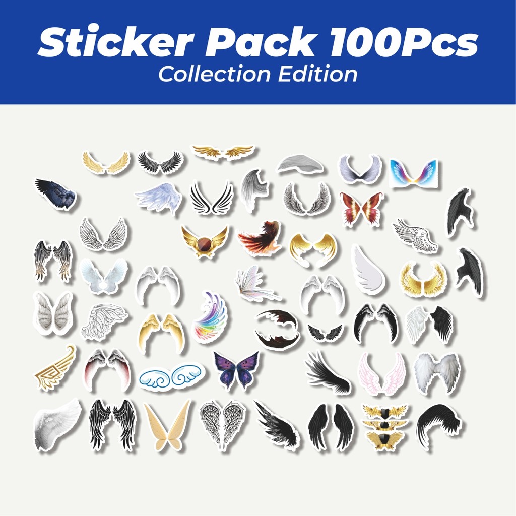 

Hot Stiker Motif Sayap [Angel/Sayap malaikat, Demon/Iblis, Butterfly/Kupu kupu, Fantasy Wings]"Lucu Anti Air Stikers Berperekat Waterproof Sticker Decal Buat Motor Helm Buku Journal Koper Casing HP Laptop Botol Minum