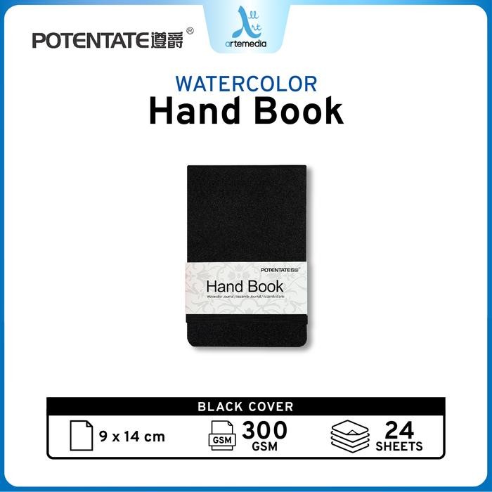 

【M-MT】BIG SALE!!! Potentate Watercolor Paper Handbook Hard Cover Kertas Cat Air - 9x14cm BLACK