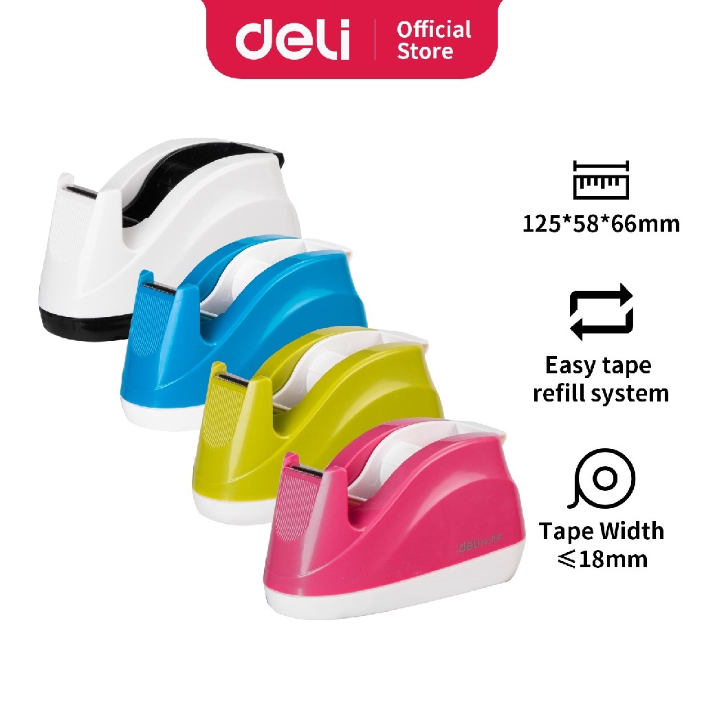

Deli Dispenser Lakban Tape Dispenser bantalan tidak licin dan mudah digunakan satu tangan E808