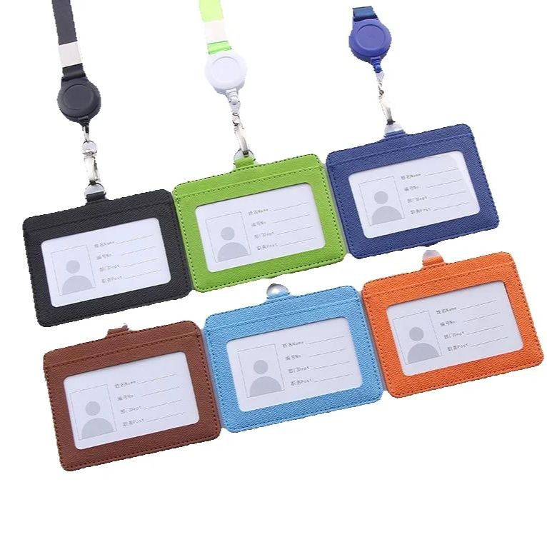 

Multifunctional Retractable Lanyard Card Holder PU Badges Set For ID Name Card Business Name Tag Student ID Card Neck Rope