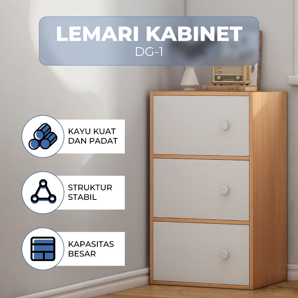 FURNITURE - Lemari Kayu - Lemari Minimalis - Lemari Buku - Lemari Pakaian - Lemari 3 Pintu