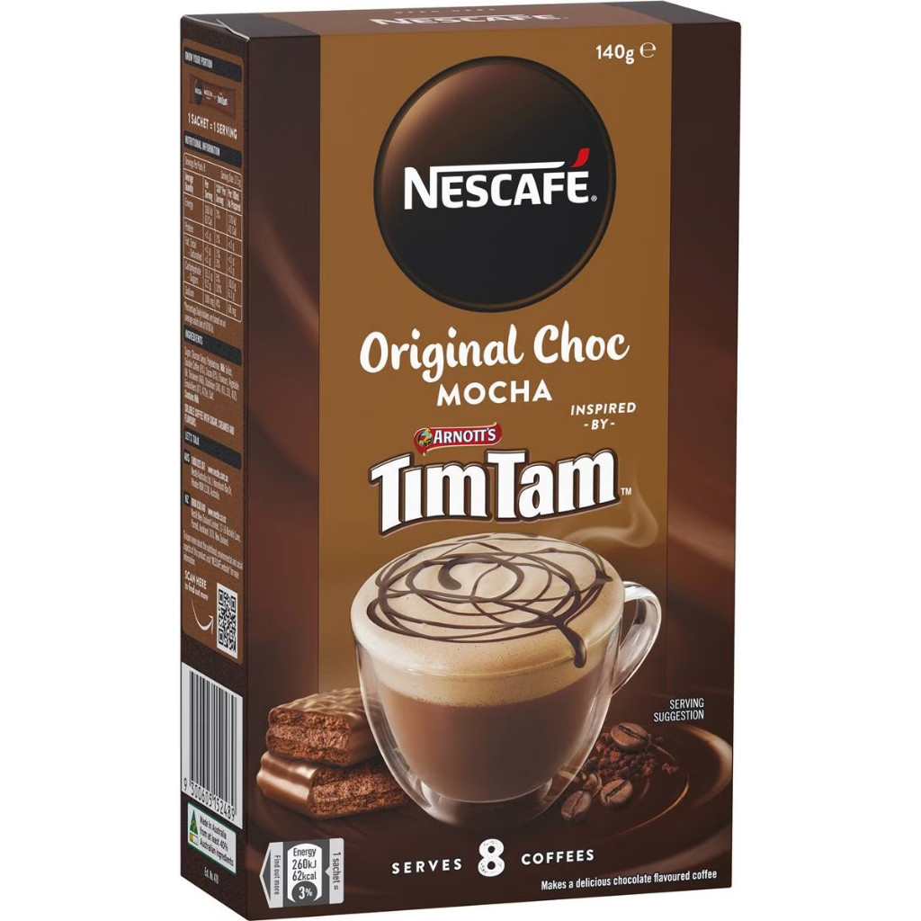 

Nescafe Original Choc Mocha Tim Tam Coffee Sachets 8 Pack Australia