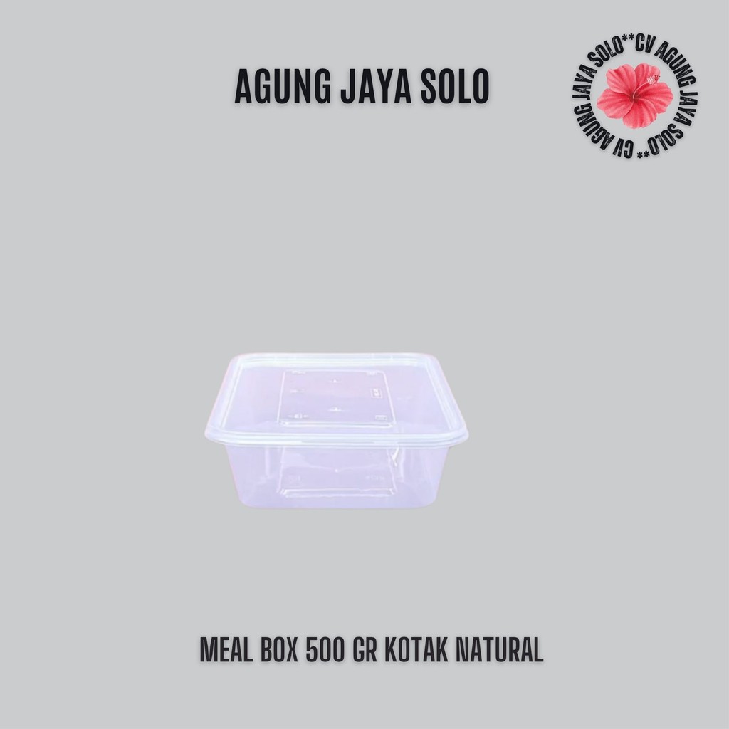 Meal Box 500 Gr Kotak Natural / Meal Box Plastik / Tempat Makan / Tempat Dessert Box / Meal Box Kota