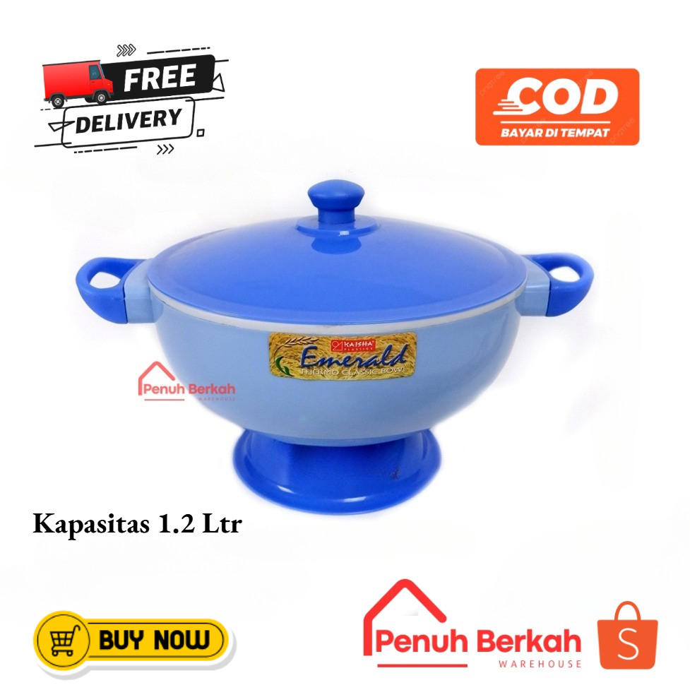 CETING NASI TAHAN PANAS/TEMPAT NASI MODEL THERMOS KHAISHA EMERALD