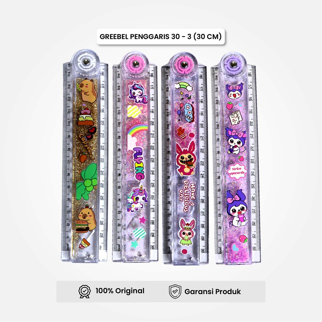 

GREEBEL Penggaris Lipat Karakter Glitter 30cm/Ruler Foldable Glitter (30-3) / Penggaris Lucu Sekolah