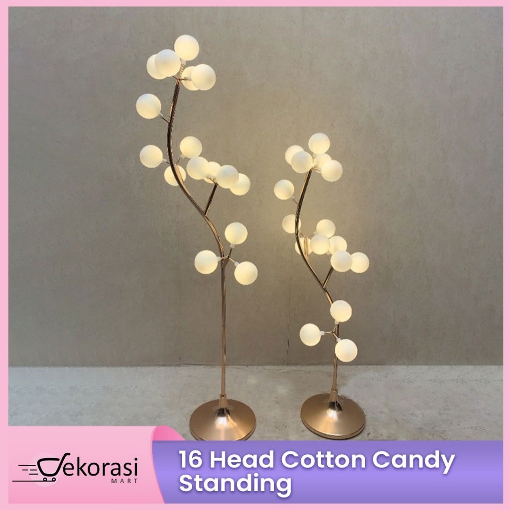 16 Head Cotton Candy Standing/ dekorasi lampu / dekorasi wedding / dekorasi pernikahan / Lampu stand