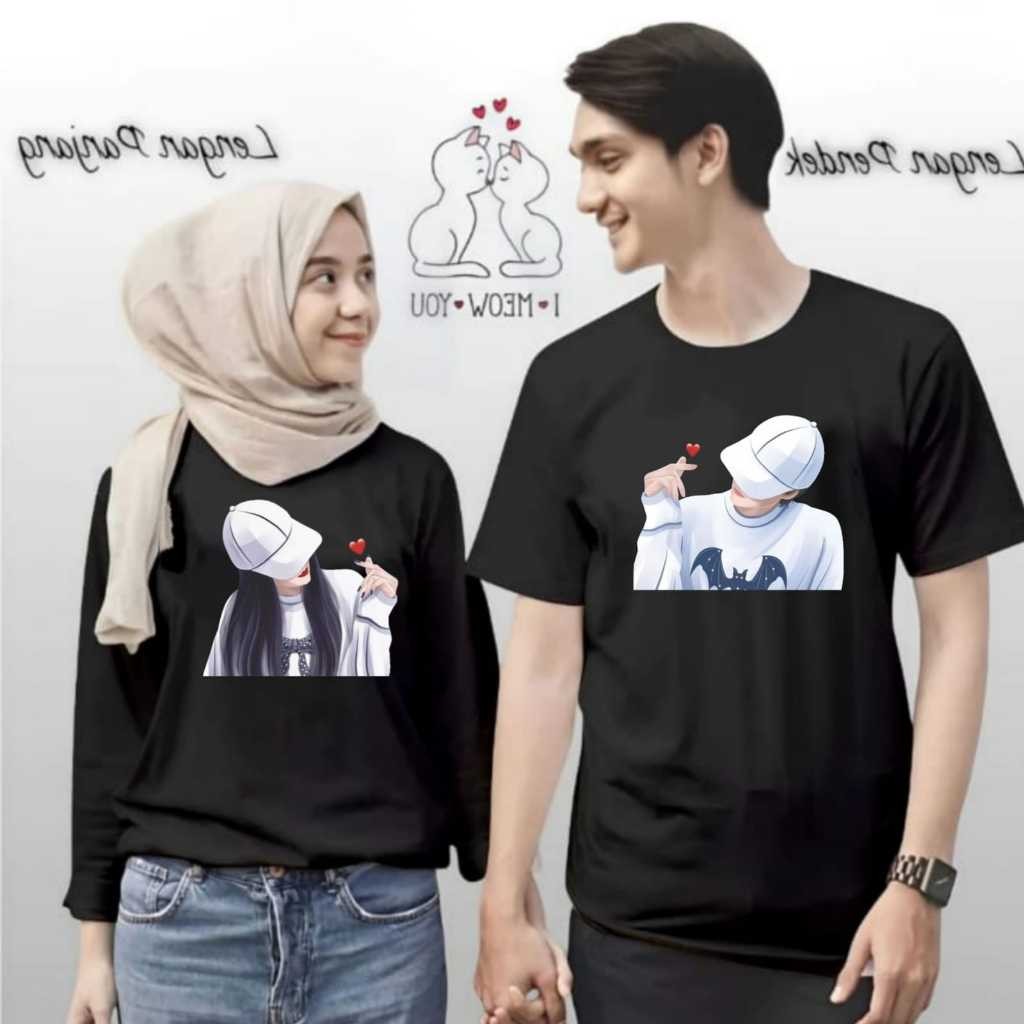 VLN Baju Kaos Couple  Pasangan Idol Pria Wanita Lengan Panjang Dan Lengan Pendek Bahan Premium
