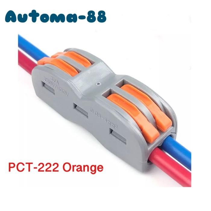 

Aauto SPL2 PCT222 Color Konektor sambung kabel 2x2 model TAB WAGO - PCT-222 Orange