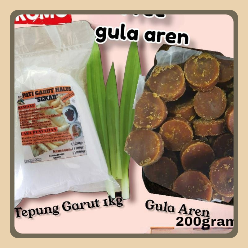 

Tepung Pati Garut Asli 1kg Free Gula Aren 200 Gram