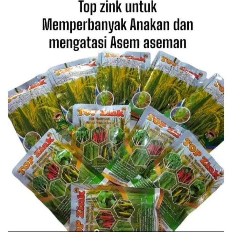 Liceriashop17 Pupuk Top Zink 150Gr Perbanyak Anakan Padi & Mengobati Asem Aseman Obat Semprot Padi