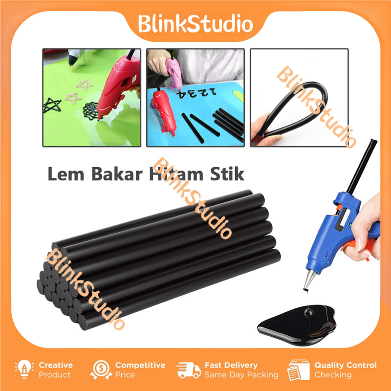 Refill Glue Gun / Lem Bakar Hitam Isi 10Pcs / Lem Tembak Warna Hitam / Glue Stik 7*200mm