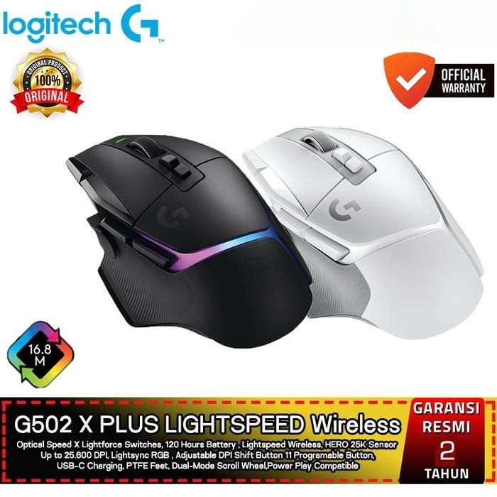 Logitech G502 X / G502X Plus Wireless RGB HERO 25K DPI Gaming Mouse