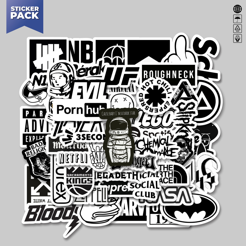 

[100PCS]Stiker Pack Stiker Random Aesthetic Black & White Versi 2 Aesthetic Vinyl Anti Air Dekorasi Sticker Laptop Buku Journal Koper Helm Casing HP Gitar Helm Skateboard