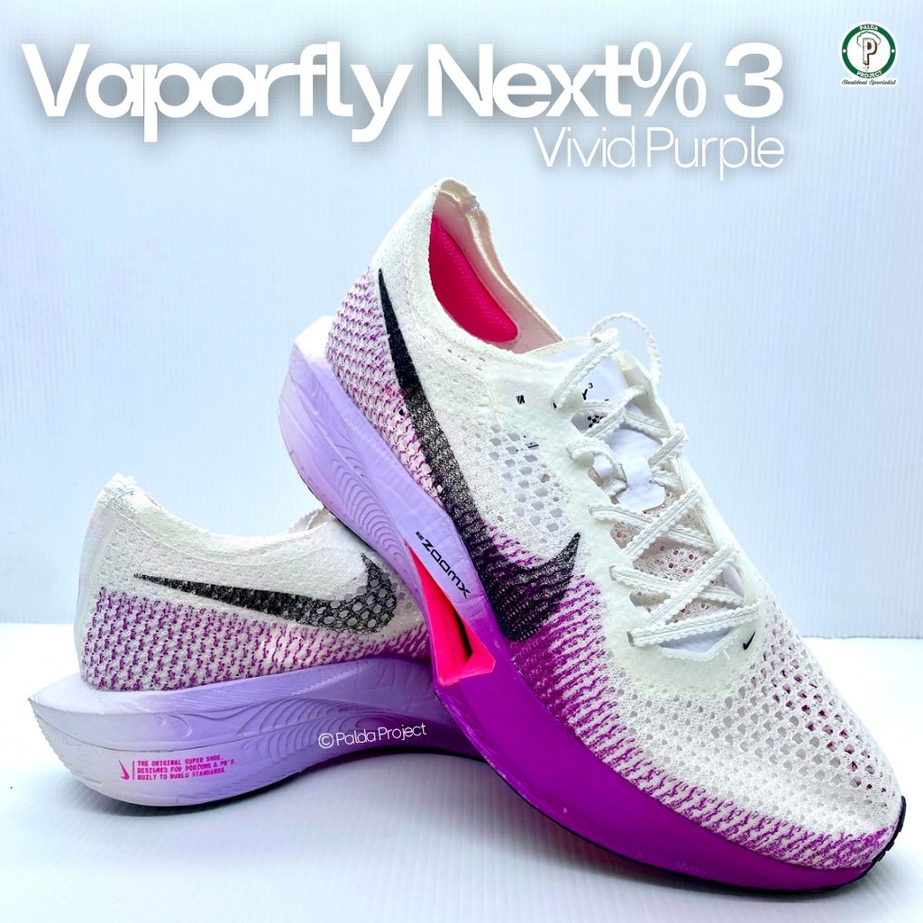 Sepatu Running Unisex ZoomX Vaporfly Next% 3 Vivid Purple 100% Authentic