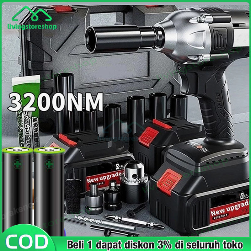 Impact Wrench CORDLESS IMPACT WRENCH impact baterai MESIN BOR UNTUK BAUT MOBIL impact Brushless