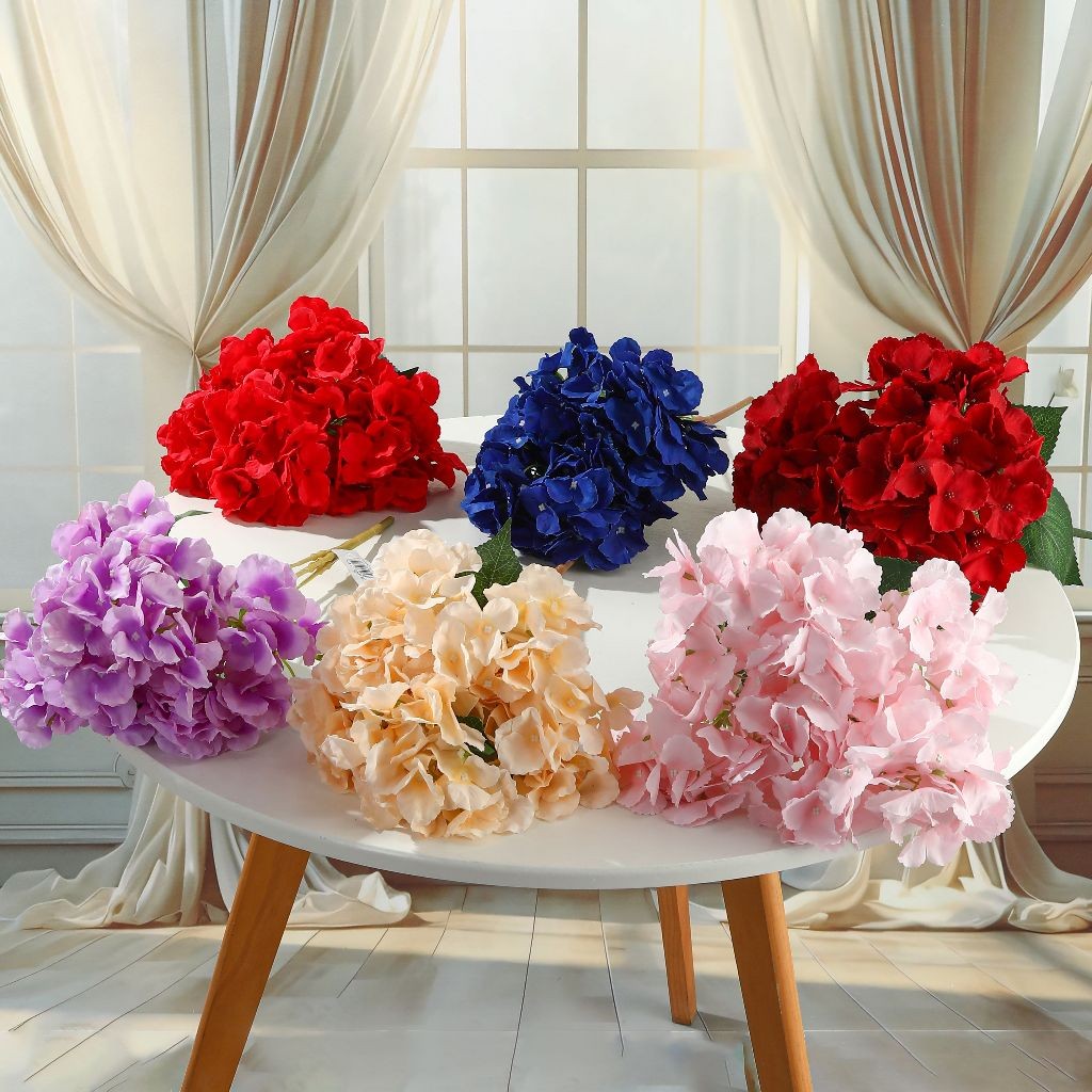 Hias plastik ortensia Jumbo Artificial hydrangea bunga hiasan ruang tamu