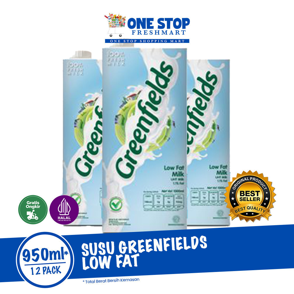 

SUSU GREENFIELDS LOW FAT 950ML CARTONAN