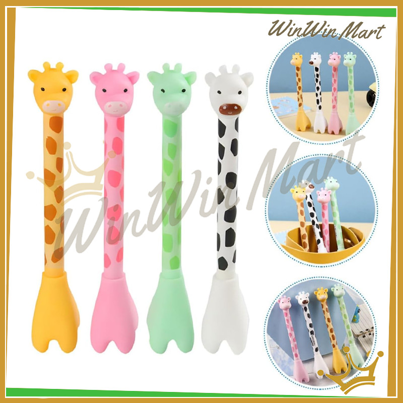 

WWM Pena Tinta Hitam Karakter Hewan Lucu Model Animal Pen Gel Jerapah Girrafe Ballpen Pena Pulpen