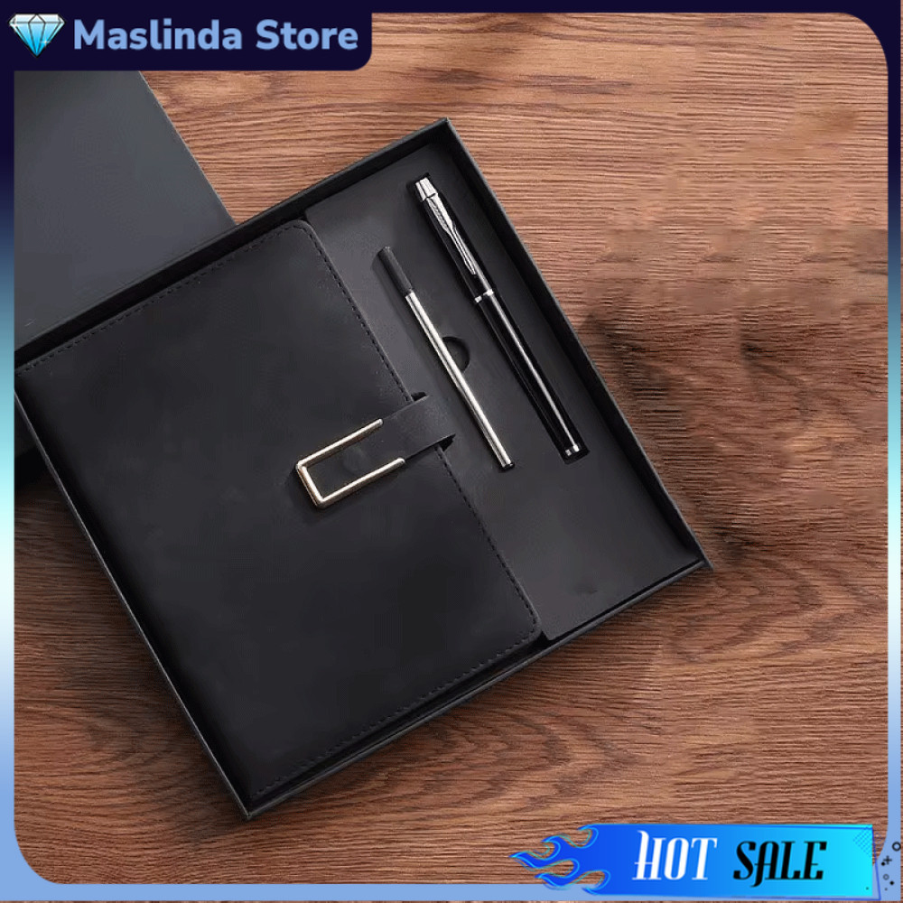 

Set Buku Jurnal Catatan Diary Notebook Leather Dengan Pen Diary A5 Tebal 200 Halaman Set Hadiah- MS