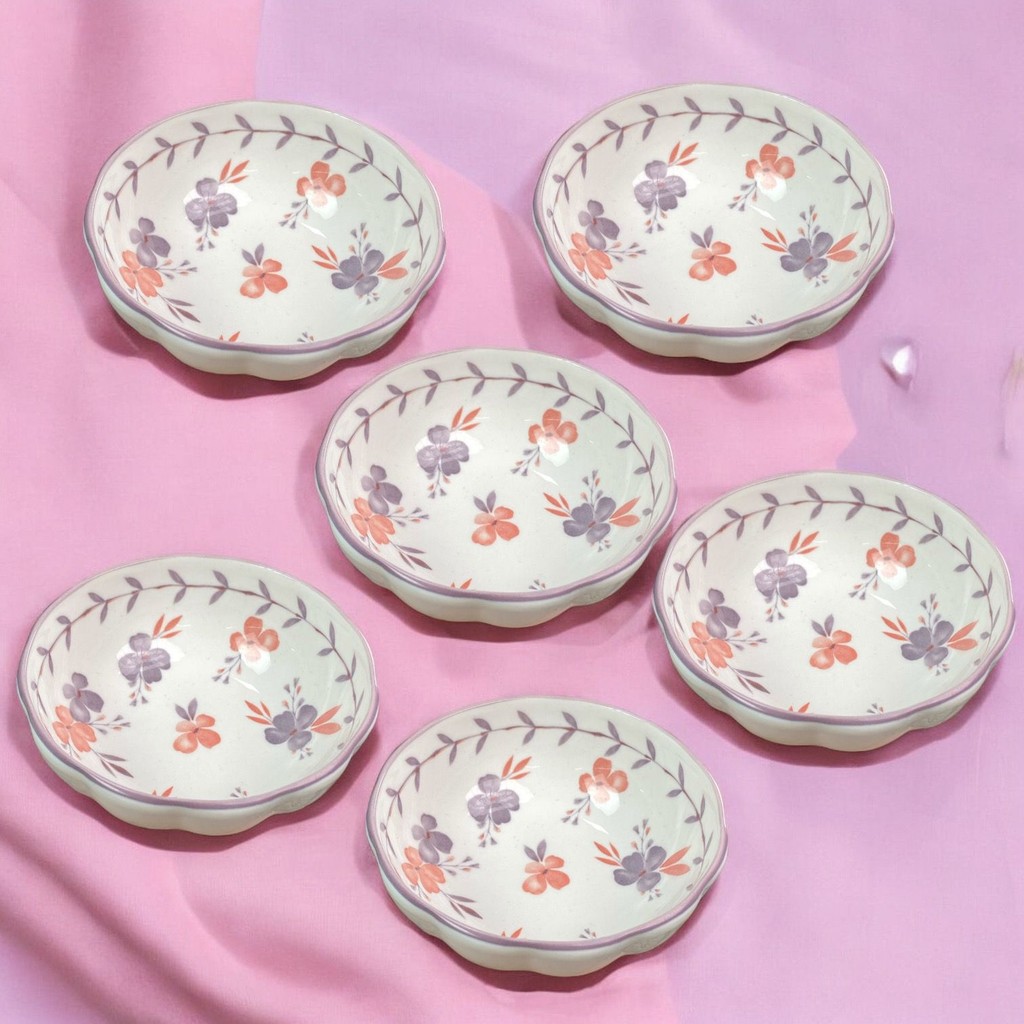 SET isi 6 Tempat Saus Keramik Cantik Astetik Promo Setengah Lusin piring mangkok