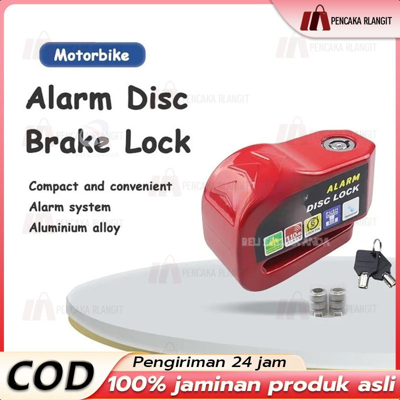 Alarm Disc Lock Gembok Alarm Motor Gembok Cakram Motor Anti Maling/Gembok Cakram Alarm