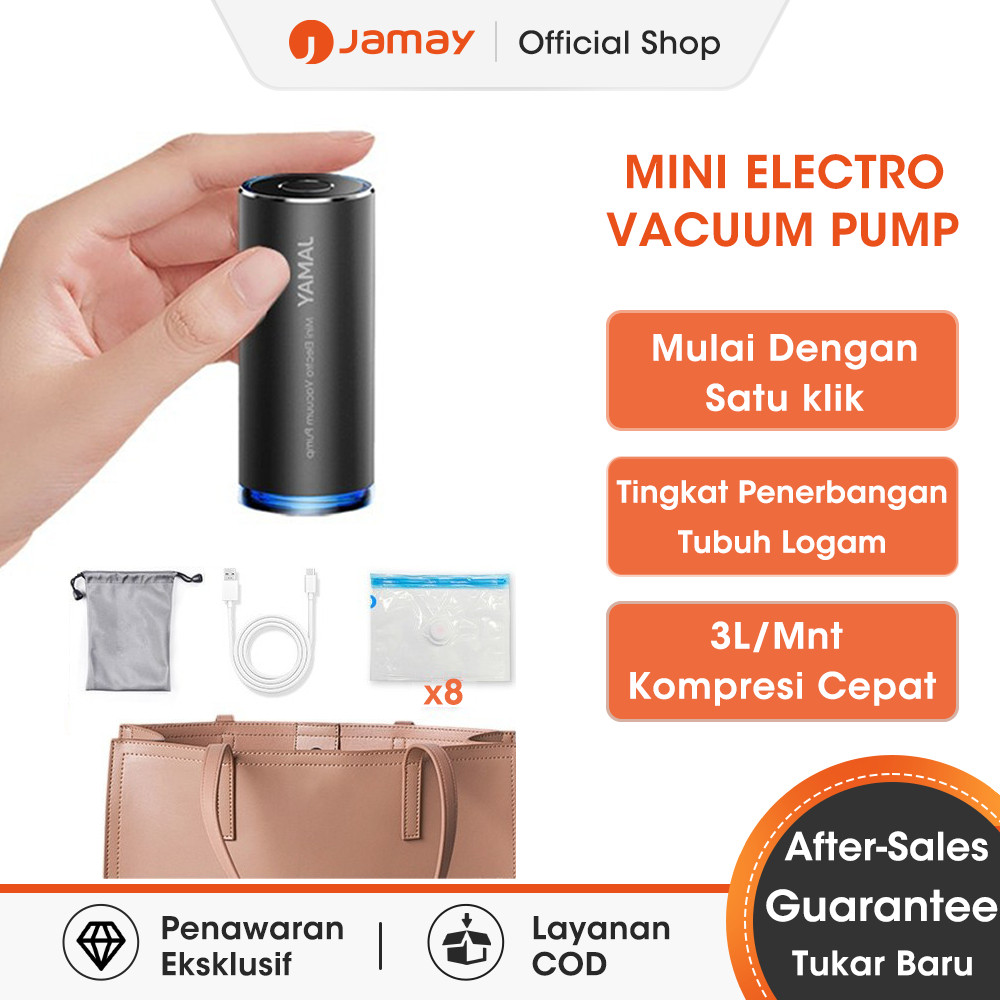 JAMAY Mini Pompa Vakum Elektrik Portabel Vacum Baju Alat Vacuum Bag Vakum Pakaian & Pompa Udara Kola
