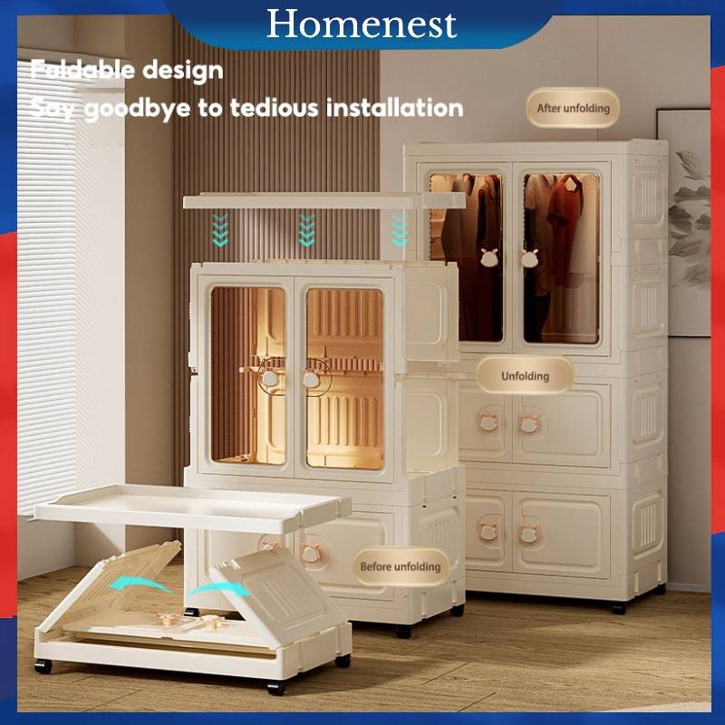 Lemari Lipat Plastik Susun/Wardrobe Storage/Lemari Plastik Baju/Lemari Pakaian Ekstra besar