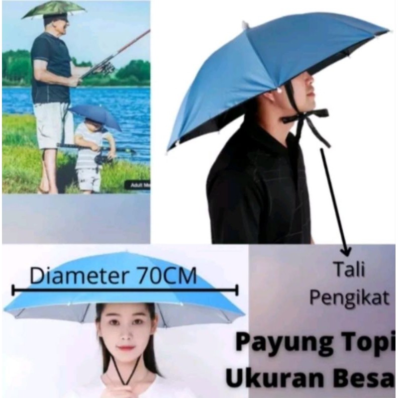 Mood swings/Topi payung diameter 70cm/topi payung hosun/payung topi/topi payungCO