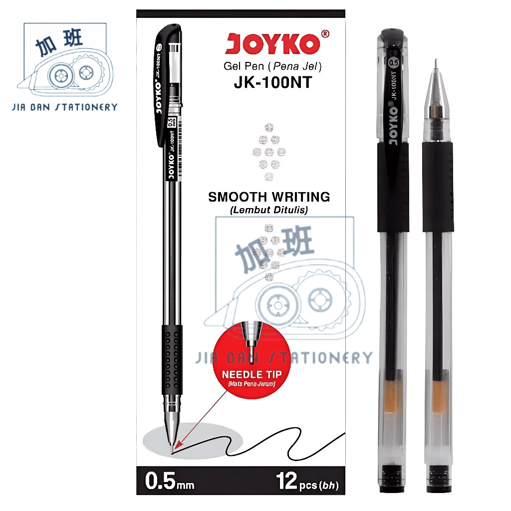 

Pulpen Joyko JK-100NT Needle Tip | Bolpen Pena Gel Pen JK 100NT Smooth Writing 0.5mm Hitam | JBS