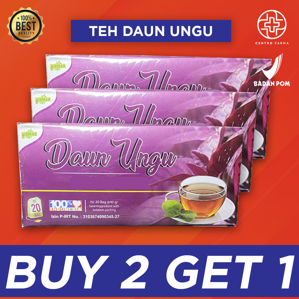 

[PAKET HEMAT 3 PCS] Teh Celup Daun Ungu Herbal Ambeien Wasir Ambeyen
