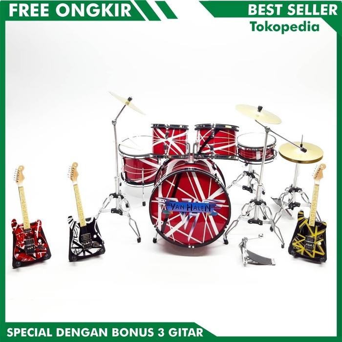 Miniatur drum van halen Miniatur drum set Halen pajangan Van halen
