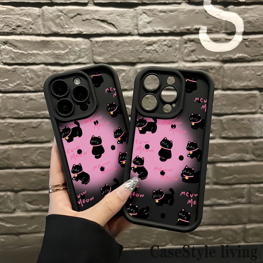 Playful Black Cat Casing For Infinix Smart 5 6（RM2 32GB RM3 64GB ) 7  8 Hot 9 10 11 12  Play 10 Lite